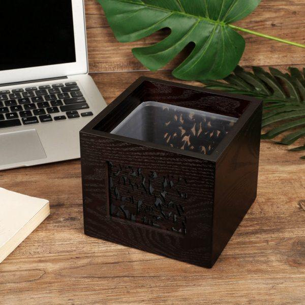 仿古木质迷你桌面垃圾桶小号新中式客厅卧室茶几木制收纳盒废纸盒,家装主材,厨用垃圾桶,淘宝优惠券,粉丝福利购,淘宝优惠卷