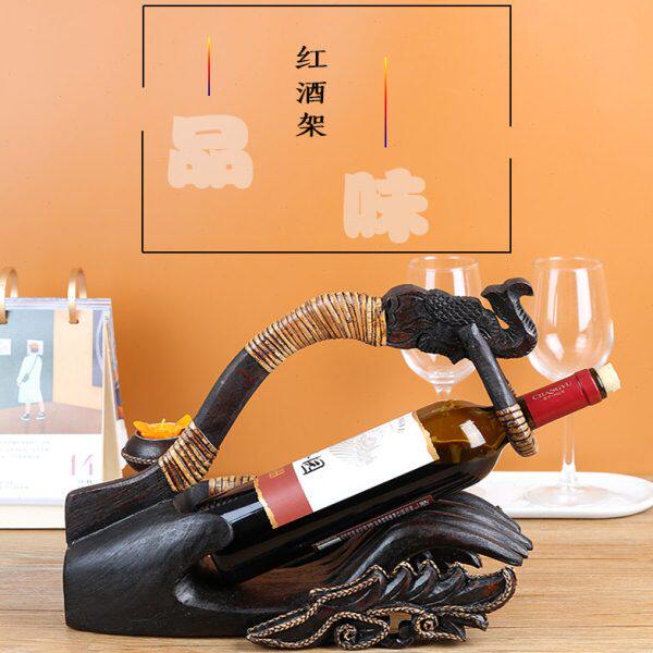 实木创意葡萄酒架展示架客厅餐桌装饰红酒架摆件欧式佛手红酒杯架