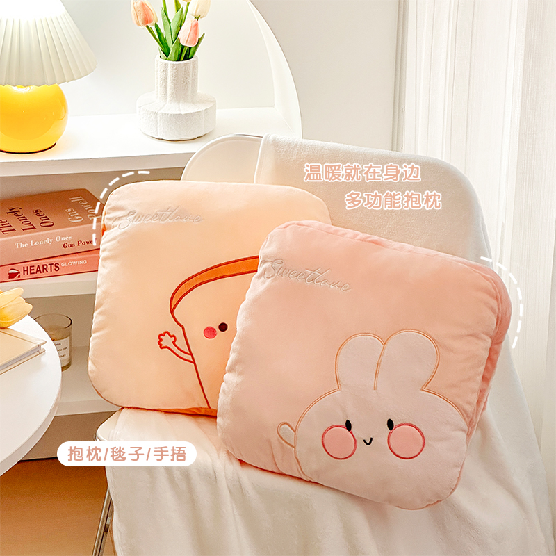 抱枕被子两用加厚办公室女生睡觉午睡枕头毯子二合一X车载靠枕靠