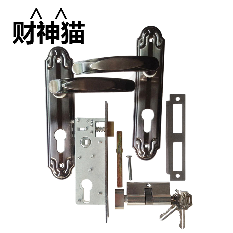 瑞灵铝合金门锁6030门锁室内门锁卧室锁拉N手门锁深色香槟门锁包