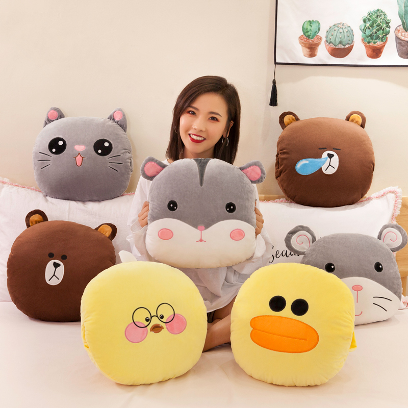 暖手抱枕被子两用办公室靠背垫靠枕三合一L空调被车内神器午睡毯