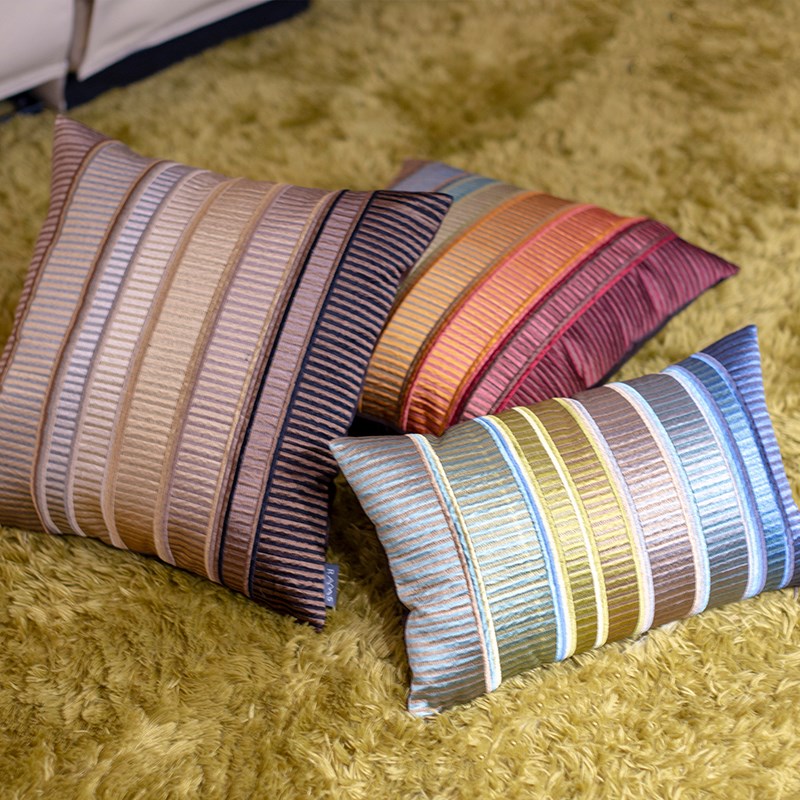 RAMS抱枕几何靠垫刺绣靠枕样板房客厅沙发M靠包长方形腰枕腰靠含