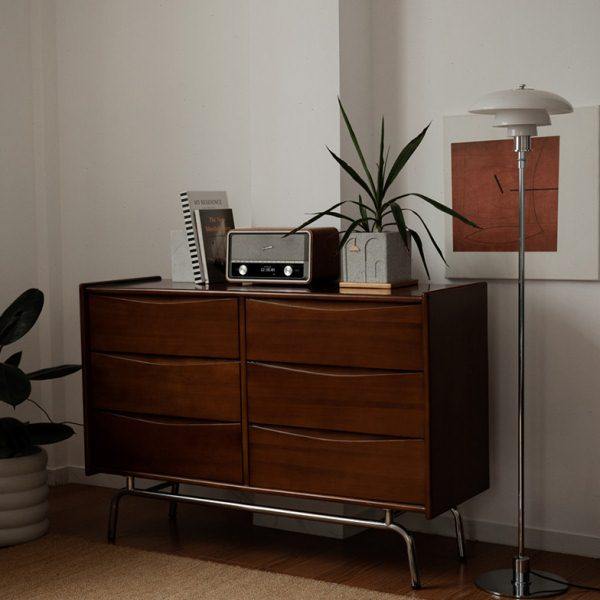 一梦居北欧复古实木六斗柜储物柜卧室客厅玄关收纳抽屉柜小户型柜,住宅家具,斗柜,淘宝优惠券,粉丝福利购,淘宝优惠卷