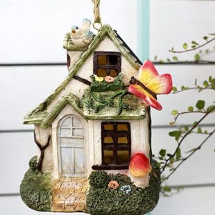 创意户外太阳能灯花园别墅阳台露台布置装饰庭院景观小房子摆件