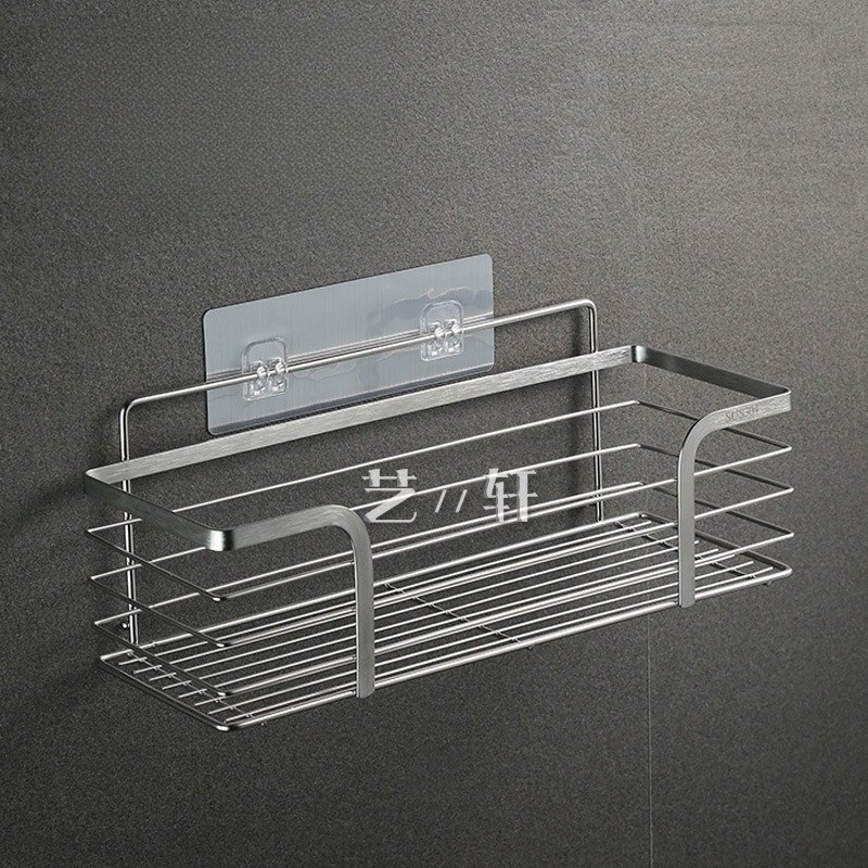 304不锈钢免钉大号浴室置物架 免打孔小号卫生间厨房X壁挂收纳架