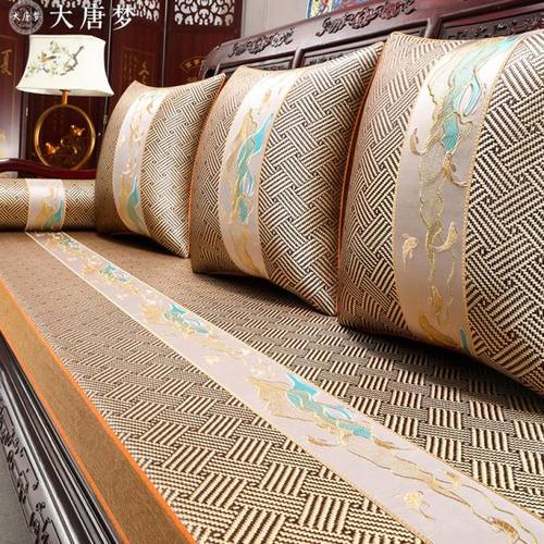 夏季红木沙发凉席坐垫冰藤席中式实木家具座垫凉垫三人位罗汉床垫