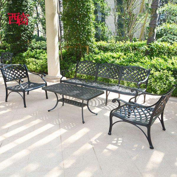 西窗户外铸铝沙发庭院花园长椅别墅桌椅套件露台沙发椅单双三人位,住宅家具,户外沙发,淘宝优惠券,粉丝福利购,淘宝优惠卷
