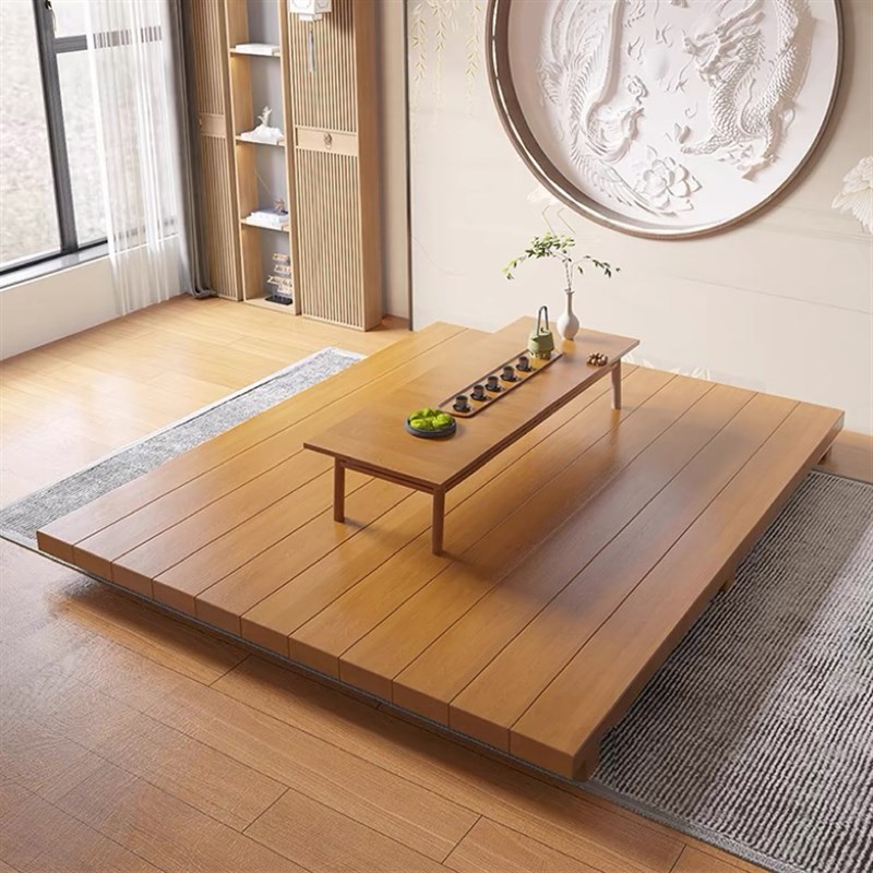 定制实木日e式榻榻米床卧室床茶室阳台民宿地台矮床简约拼接床架