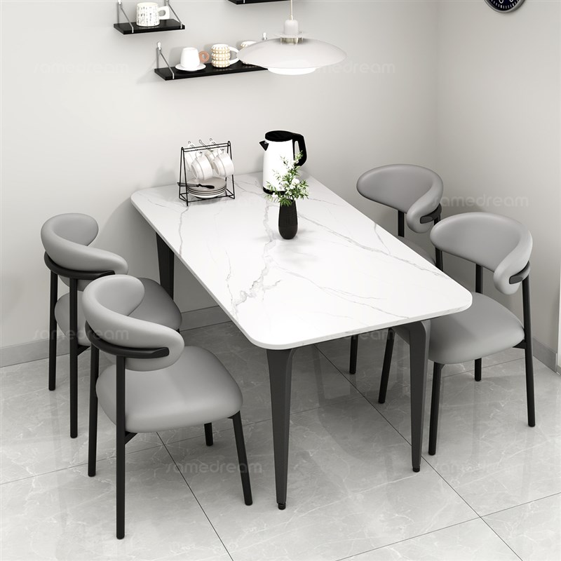 三梦轻奢岩c板餐桌家用小户型2025新款现代简约桌子饭桌餐台岛台