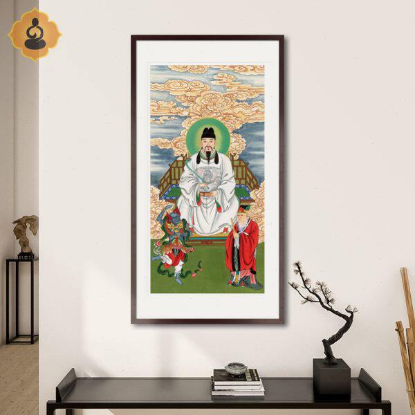 工笔文昌帝君文曲星魁星点状元高中金榜题名供奉祈愿中式画框卷轴