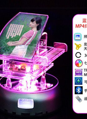 至情至爱圣诞节创意个性定制照片水晶钢琴音乐盒八音盒生日礼物送