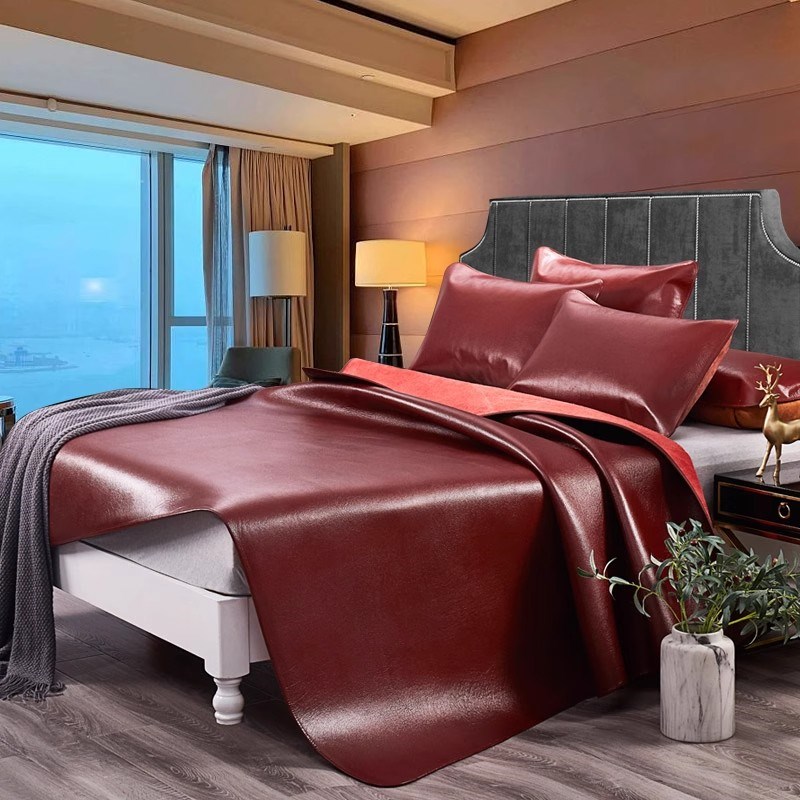 牛皮席1.8米头层水牛皮凉席v真皮席子老人牛皮软席硬席1.5三件套