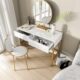 北欧梳妆台简约现代卧室梳妆桌梳妆镜梳妆台组合公主迷你化妆桌
