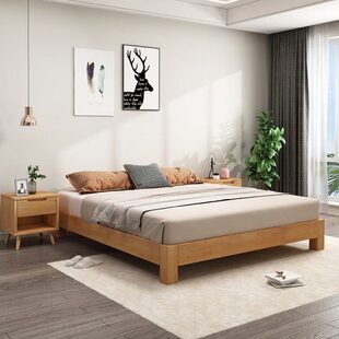 排骨架床无床头床架无靠背矮床民宿酒店定制任意尺寸实木榻榻米床