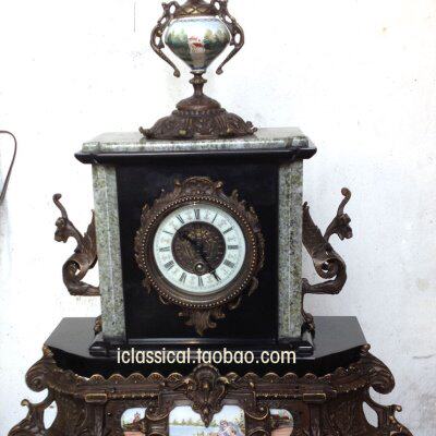 钟表 仿古钟表 古典 欧式 机械座钟 铜铸大理石座钟