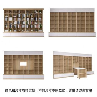 客厅书柜一体整墙到顶书架带书橱置物储物卡座沙发书柜多功能组合