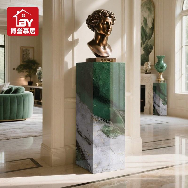 客厅阳台花架落地式户外庭院u2025新款摆台大理石底座岩板立柱石