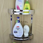 304不锈钢角架角篮浴篮双层带钩篮子置物架A34 包邮