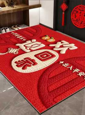 【下单立减50】家用入户门地垫红色硅藻泥厕所耐脏耐磨脚垫_WH