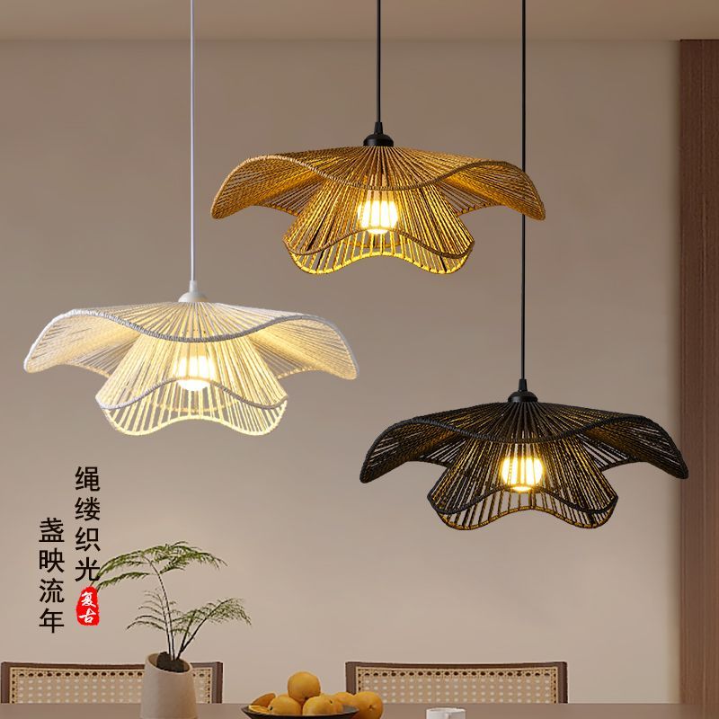 新款中式国风原木吊灯具客厅餐厅卧室火锅店餐厅吊灯奶茶店