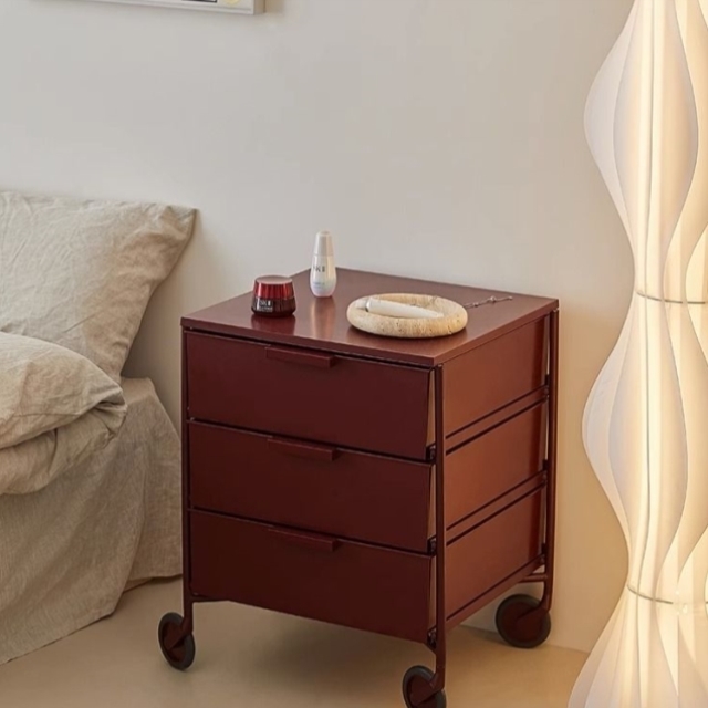 北欧中古移动收纳柜家用创意边柜ins网红客厅边几现代简约床头柜
