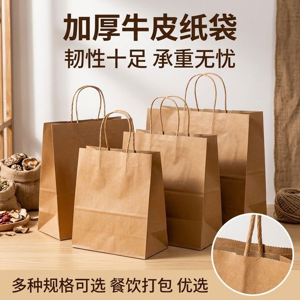外卖打包袋牛皮纸手提袋