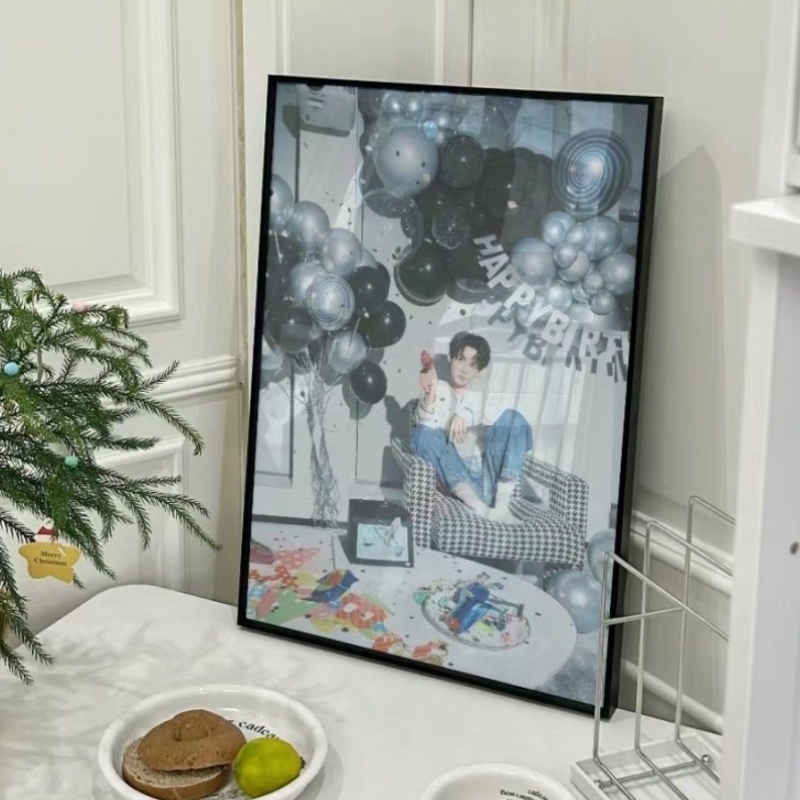 檀健次专属海报铝合金相框窄边装裱挂墙画框定制57乘85.5爱豆潮流