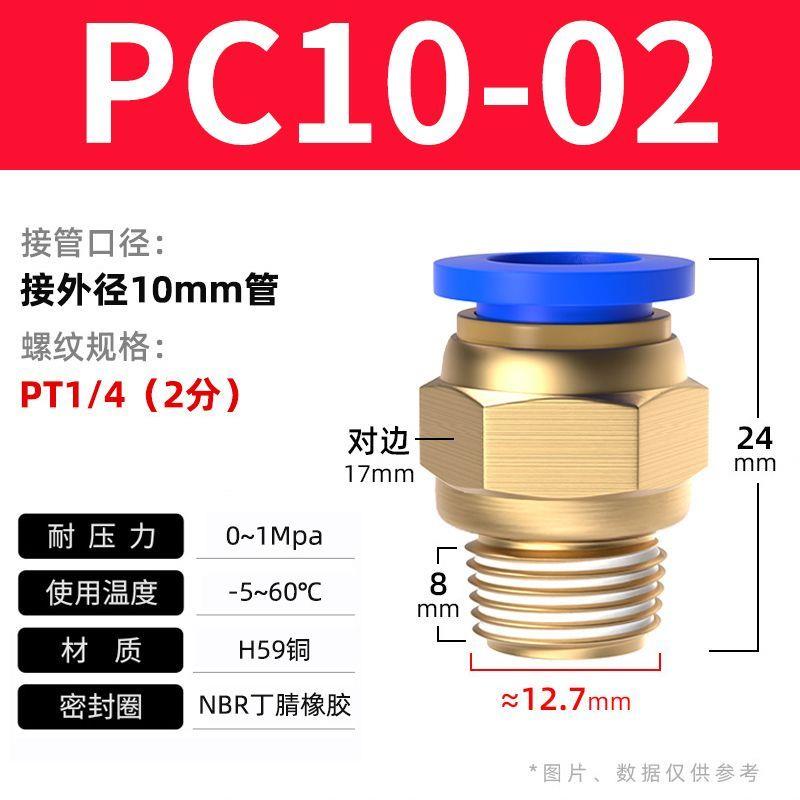 气管快速接头外螺纹直通