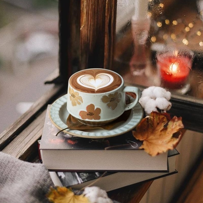 复古粗陶咖啡杯碟套装窑变日式拉花拿铁高档创意釉下彩杯子300ml