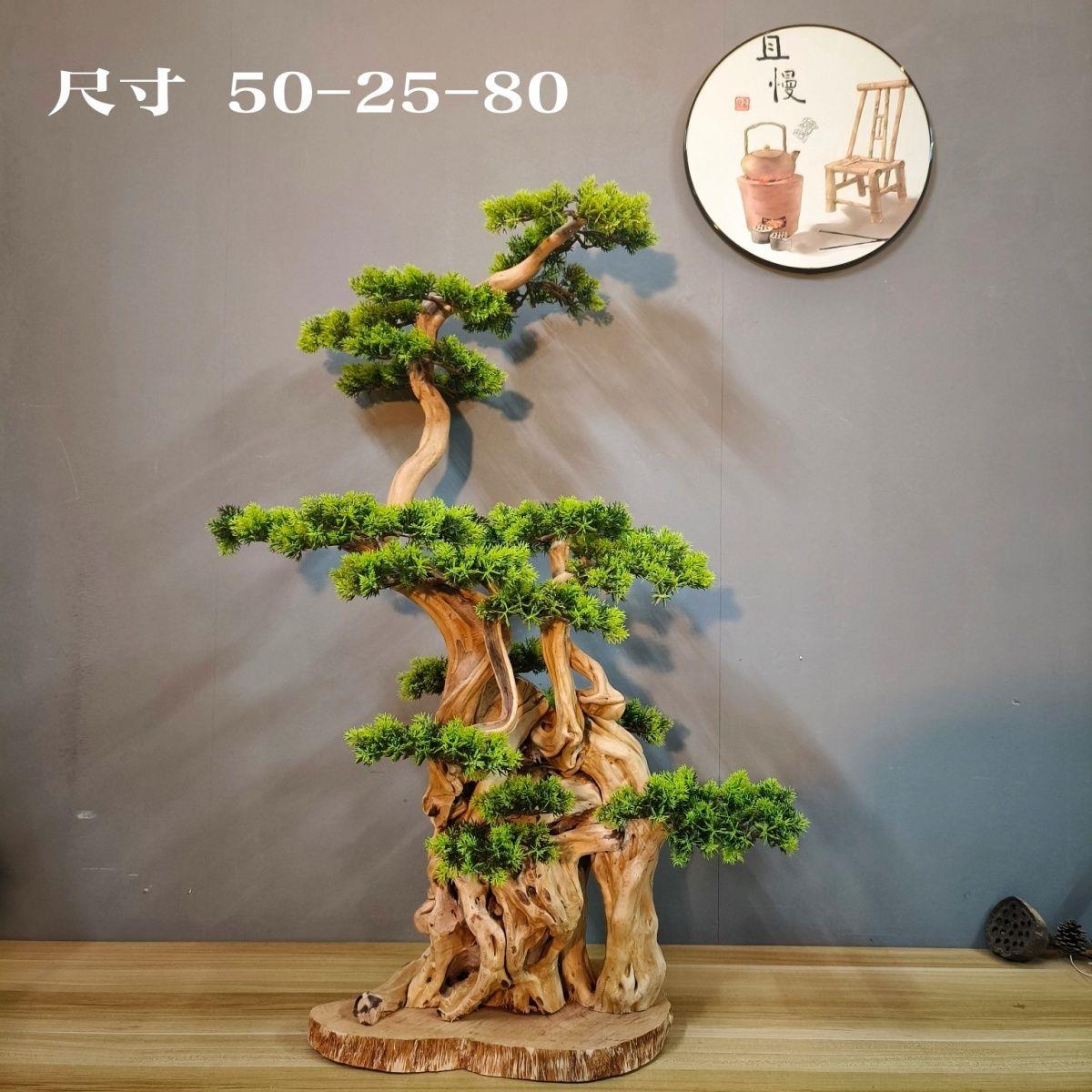 仿真迎客松植物盆景办公
