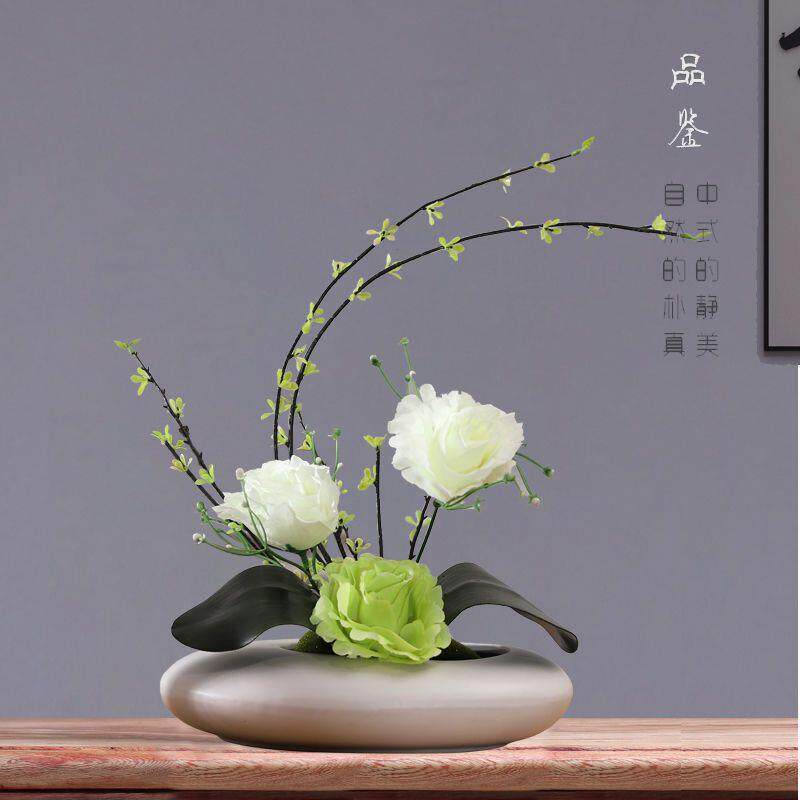 仿真花玫瑰花艺套装摆件
