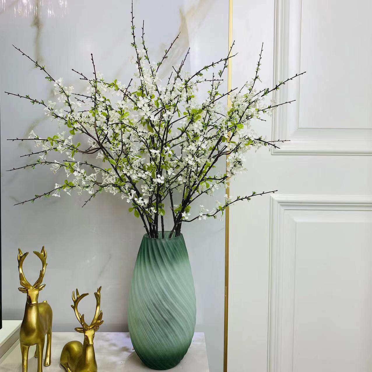 雪柳仿真花插花摆件客厅