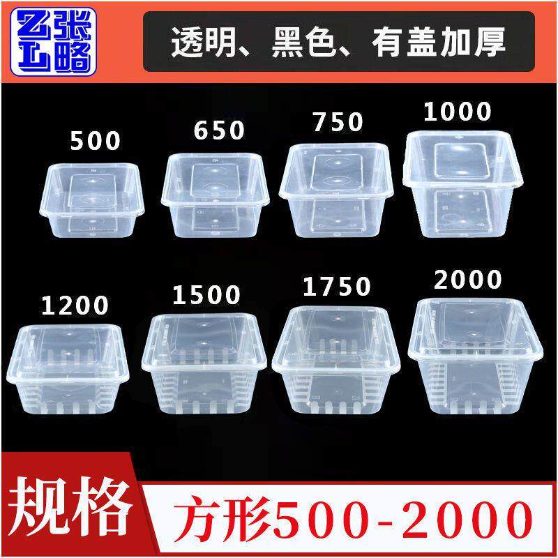 一次性长方形餐盒透明带