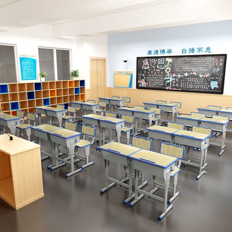 学生课桌椅双人培训桌托管辅导班厂家加固加厚小学初中