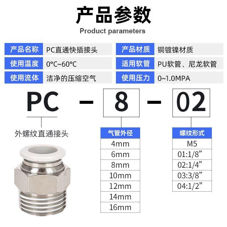 PC8-02气管快速接头气源