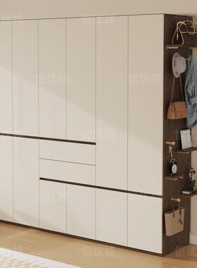 实欧松板新款洞洞板衣RIZ木柜2025家爆款家用卧主室卧免拉手柜子