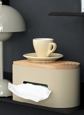 创意设计纸巾盒ins间风纸奢巾架样板客厅多HM2214功能抽纸盒轻纸