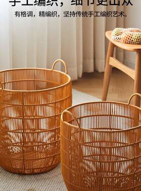 高颜值轻奢仿藤编脏F97J85S7衣筐篮家用脏衣生酒店洗衣脏衣篓服收