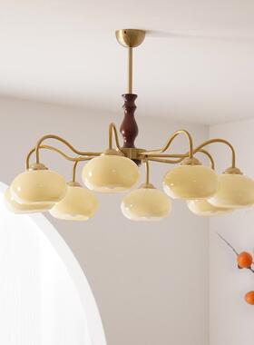 美式144复风餐厅书古房卧室柿子吊侘寂中古intage田v园实木灯客厅