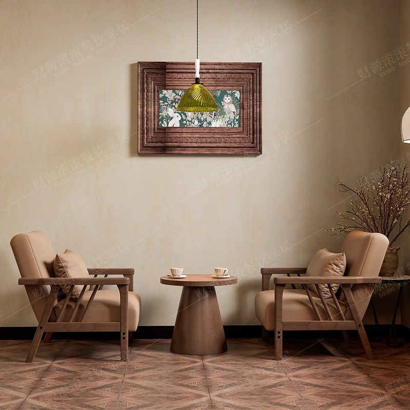 复古咖啡厅桌椅组合奶茶店民x宿酒吧卡座沙发餐厅休闲清吧洽谈接