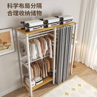 简易衣柜结实耐组用WZ-gmg03钢木合衣柜出房租架结构金钢属布衣柜