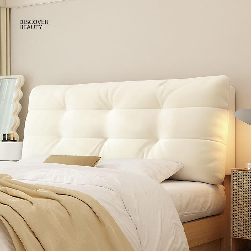 奶油风床头靠垫榻榻米软包靠背2023新款床上靠R枕简约现代加厚床