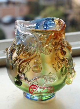 琉璃福禄笔筒创意家居办公商务会议饰品长辈朋友同事生日礼品礼物