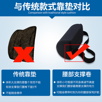 麦肯基辽法室垫 腰突腰部支撑卷汽车靠背腰垫靠枕护靠办公腰腰靠