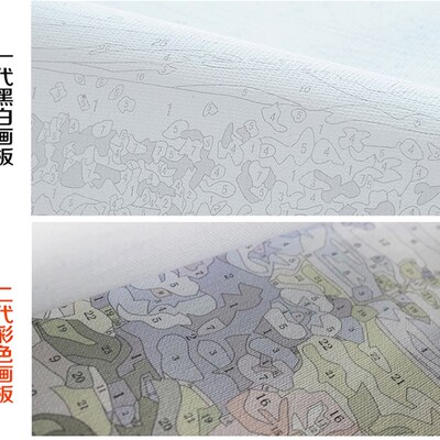 diy数字油画 胖虎卡通老虎手绘填色解压填生手 装饰画工虎虎充威