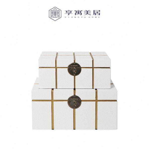 新中式方格形软装饰品储物盒样板间桌面首饰盒收纳摆件卧室梳妆台,家居饰品,饰品盒,淘宝优惠券,粉丝福利购,淘宝优惠卷