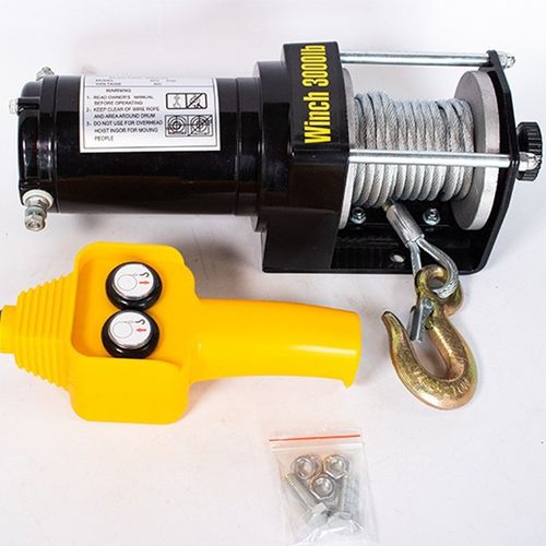 车载吊机电动绞盘4000磅自救越野车汽车绞盘24V牵引器拖车电绞盘