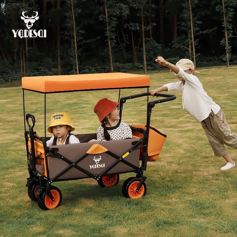 露营推车户外车市购物买菜小拉车拉杆手推遛娃地推车折叠家用