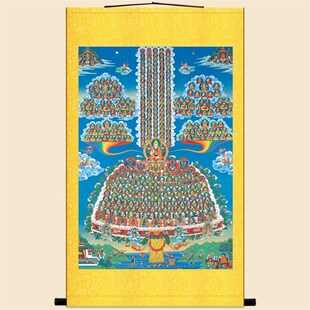 藏传格鲁派皈依境画像 高清绢布卷轴挂画 佛堂唐卡装饰画来图定制