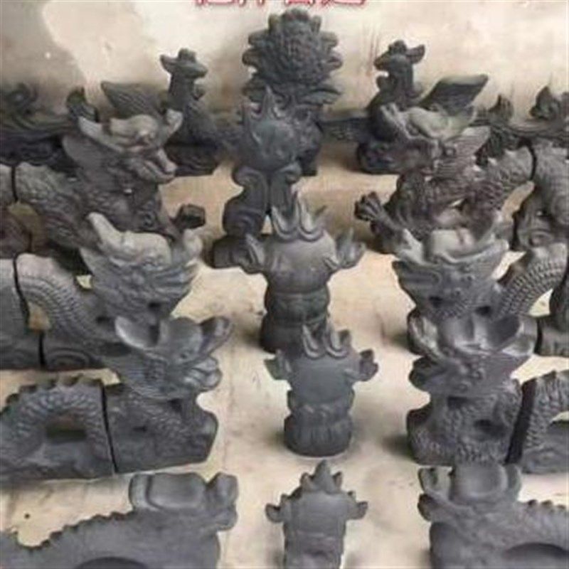 仿新款配件陶瓷龙跑兽二r龙戏珠青瓦龙琉璃瓦龙双龙戏珠屋顶宝顶